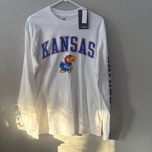 Fanatics Men's  White Kansas Jayhawks Long Sleeve Tee Size M